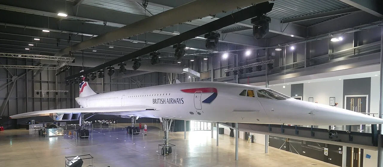 Concorde displayed inside the Aerospace Bristol museum hangar