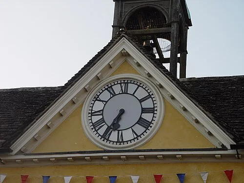 Clock and gable on Tetbury Market House