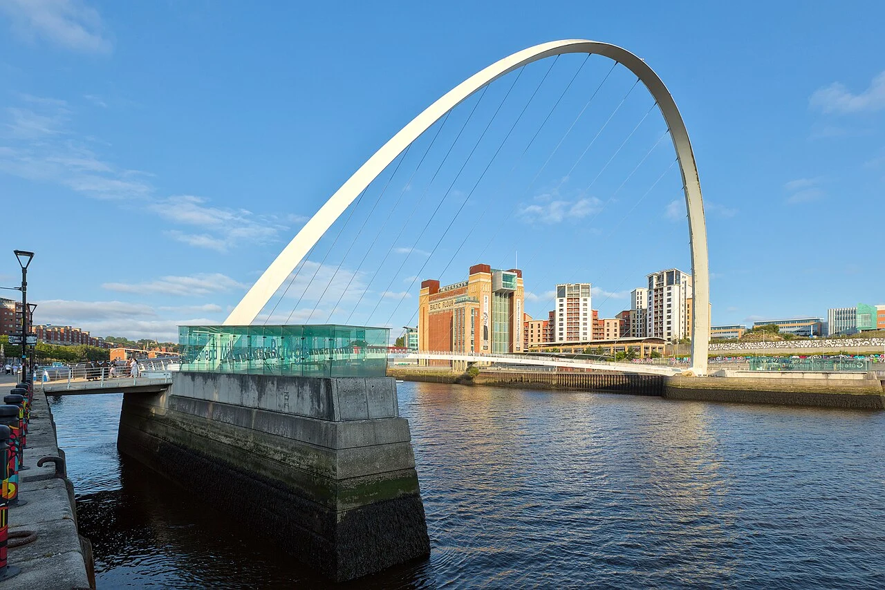 Gateshead Millennium Bridge spanning the River Tyne