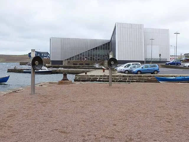 Shetland Museum and Archives beside boats at Hay’s Dock